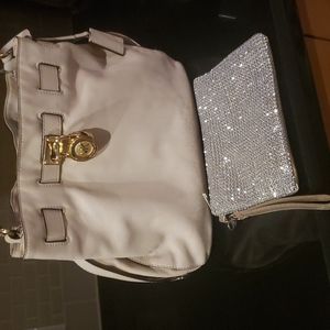 Micheal Kors large cream purse